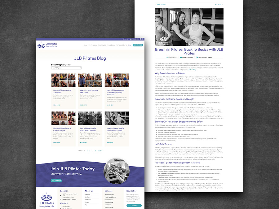 Website Page Mockup Jlb Pilates Blogging