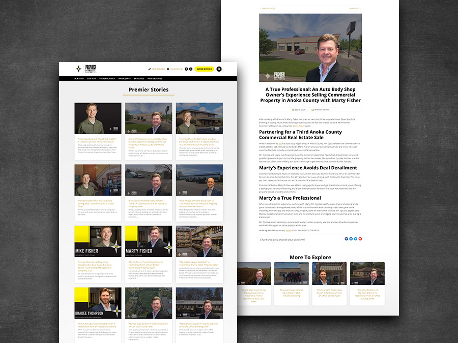 Website Page Mockup Premier Blogging