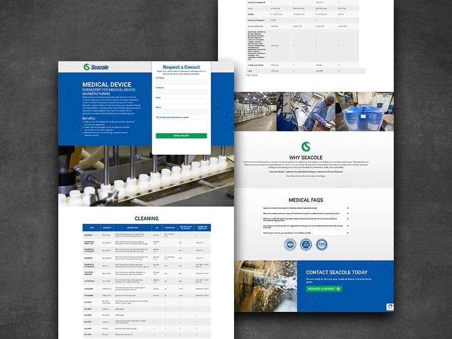 Website Page Mockup Seacole Landing Page